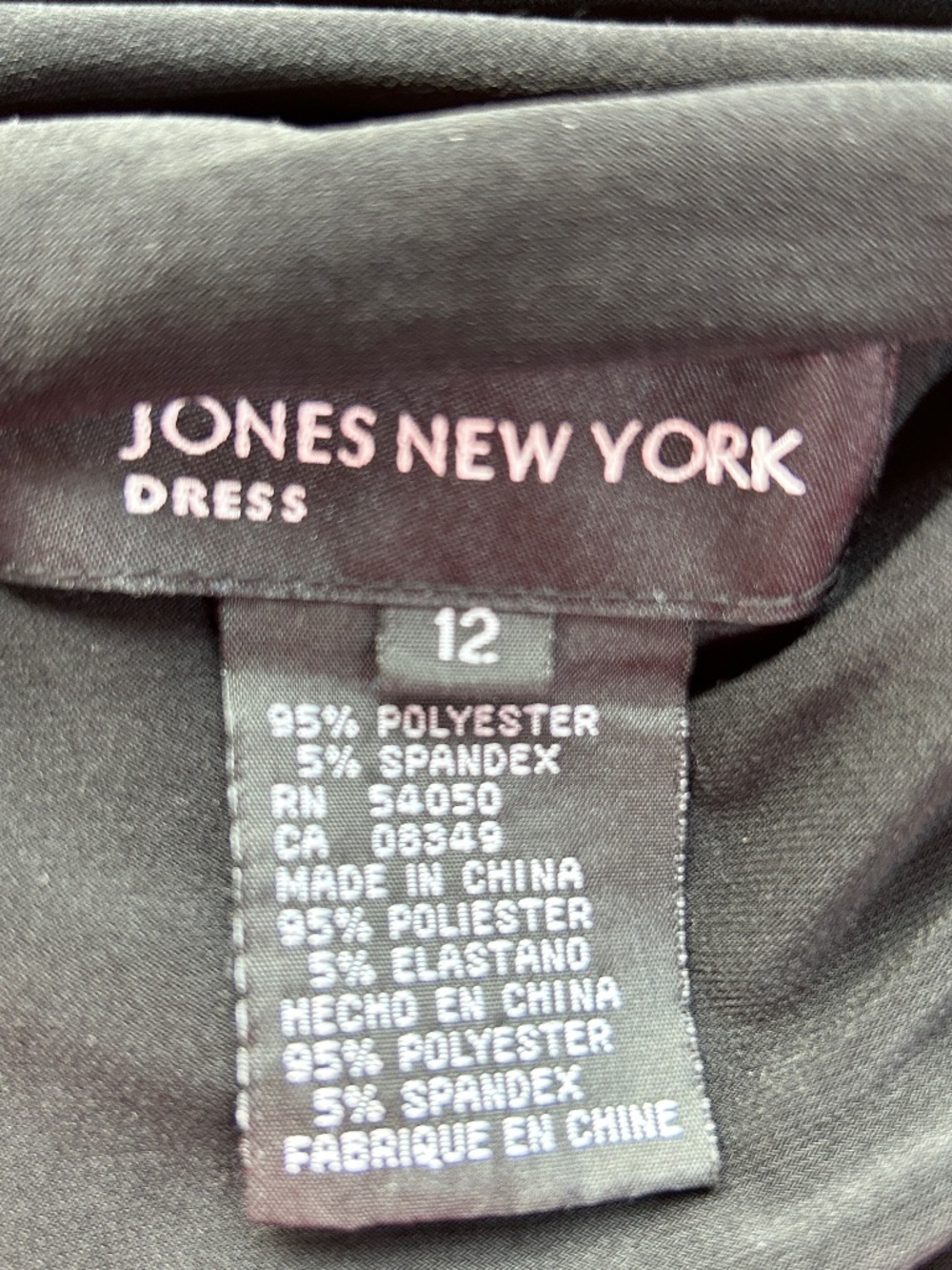 Jones New York Black Ruched Wrap Style Midi Dress Size 12 Black - Picture 4 of 5